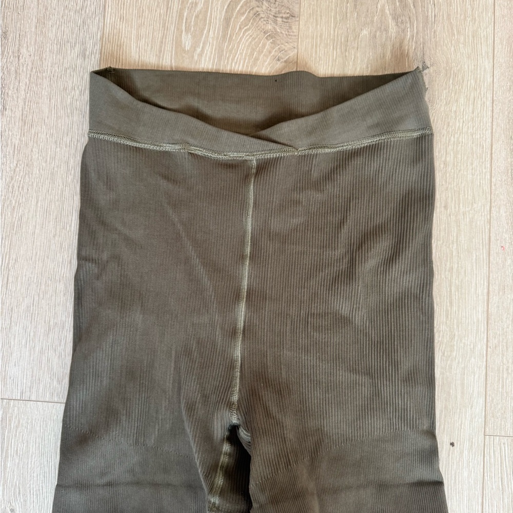 Olive Green Ribbed gym shorts free people